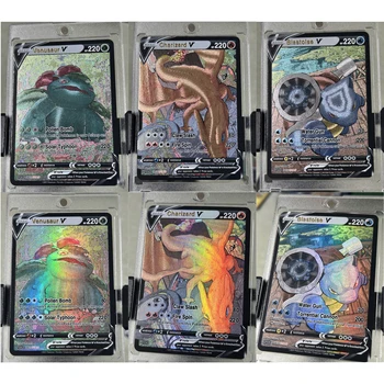 Diy חדש 3Pcs/סט פוקימון גס צבע כרטיס פלאש צ ' אריזארד Venusaur Blastoise מתנה צעצוע משחק אנימה אוסף קלפים