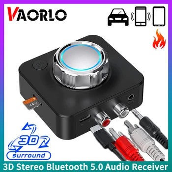VAORLO 3D Bluetooth 5.0 מקלט אודיו סטריאו סראונד סאונד SD TF כרטיס RCA 3.5 מ 