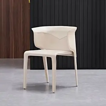 הלבן מבטא האוכל הכיסא עיצוב נורדי טרקלין, סלון יהירות כיסא מבוגרים גינה חיצונית Sillas Nordicas קישוט הגן