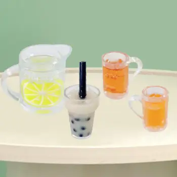 מיני פירות תה כוס מים מיניאטורי הבובות אביזר הבית לשחק מזונות אביזר דגם מיניאטורי שותה בקבוק ריהוט