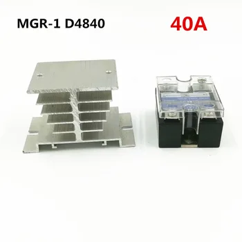 40A SSR,קלט 3-32VDC פלט 24-480VAC שלב אחד solid state relay מנהל-1 D4840 עם רדיאטור בסיס