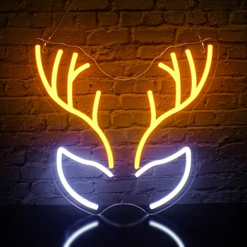 חג המולד קרניים שלט LED חג שמח שינה אור הביתה מסיבת בר פאב מועדון תפאורה קיר אמנות אורות דקורטיביים