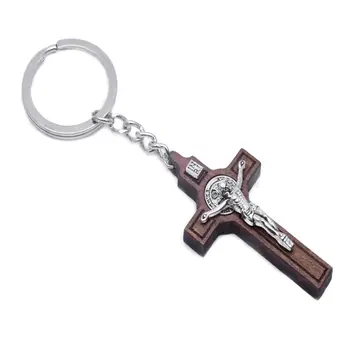 ישו הנוצרי על הצלב מחזיק מפתחות הדתי מפתח טבעת תכשיטי תליון תיק המכונית מזכרות, מתנה לגברים נשים 594C