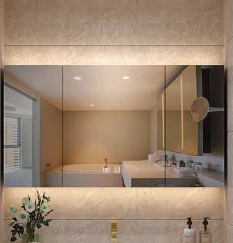 שירותים אינטליגנטי מראה, ארון קיר רכוב אחסון משולבת ארון, חדר אמבטיה כביסה המראה