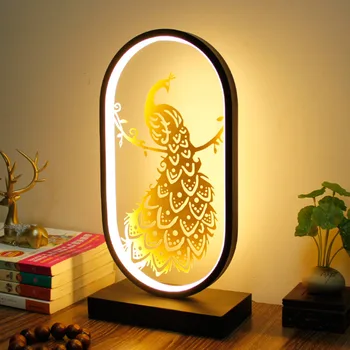 סיני חדש בסגנון רטרו מנורת שולחן אוהבי יצירתי השינה ליד המיטה מנורת שולחן לוטוס קישוט אישיות אינטליגנטית מנורת לילה