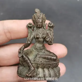 עתיק וואר אוסף סגסוגת טוהר אמא הבודהיסטווה פסל בודהה וינטג ' זולה סגול העור מעטפת נחושת