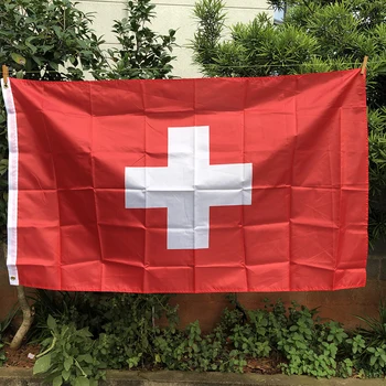 Z-ONE הדגל השוויצרי דגל 90X150cm פוליאסטר תלוי לבן הצלב השוויצרי הלאומי דגלים Suiza באנר לקישוט