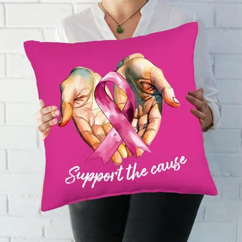 הציפית סט כרית מתנות לנשים הסרט הורוד סרטן השד סרטן השד מודעות בצבע כריות נוי כריות