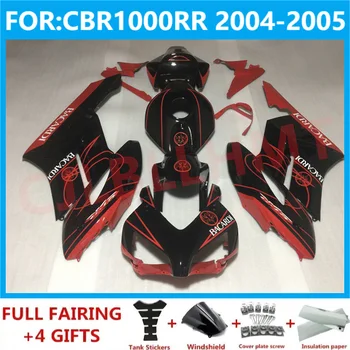 חדש-Abs באופנוע כל Fairings קיט מתאים CBR1000RR CBR1000 04 05 CBR 1000RR 2004 2005 עיסוי גוף מלא Fairing סט שחור אדום