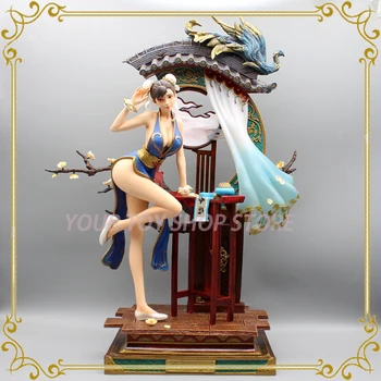 מלך להילחם צ ' אן-לי Chinoiserie פסל אנימה דמויות דמויות פעולה אוסף קישוט 48cm Pvc דגם בובת צעצוע מתנות