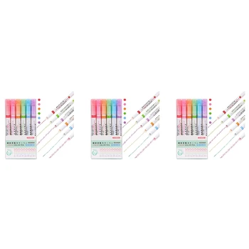 18 חתיכת עקומה מדגיש את הסט עם 6 שונה צורה עקומה טיפ עטים, צבעוני עקומת עטים, מרקרים, צבעים שונים