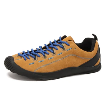 גברים באיכות גבוהה עור נעלי הליכה מקצועיות זכר טיפוס הרים נעלי ספורט אנטי חלקלק Mens גומי הליכה נעליים