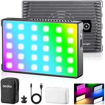 Godox RGB וידאו אור C5R LED אור המצלמה 360° מלא צבע RGB לוח וידאו אור,2500K-8500K,CRI96 TLCT97 39 Fx לוואי