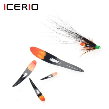 ICERIO טרום חתך מלאכותי פרימיום לטוס קשירה דיג מציאותית כנף ' ונגל הזין נוצה תחליף סלמון זבובים חומר