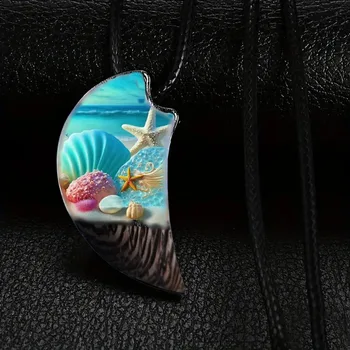 חופשת קיץ סגנון החוף מעטפת ים סהר השרשרת יצירתי אישיות אור אביזרי יוקרה מתנת החג