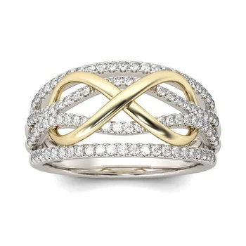 2023 חדש אופנה נשים טבעות אהבה אינסופית טבעת בצורת לב הטבעת בנות שתיים-צבע חתונה, אירוסין תכשיטים מתנות