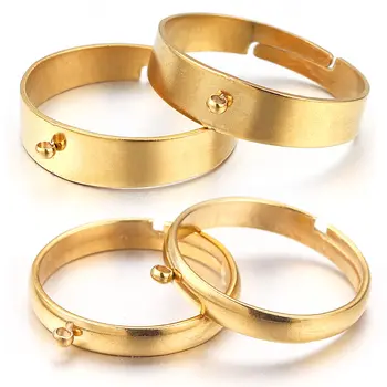 10pcs נירוסטה מתכוונן ריק הגדרת הצלצול עבור הטבעת מה שהופך את אביזרי DIY טבעת אצבע לולאה ליצירת תכשיטים ממצאים