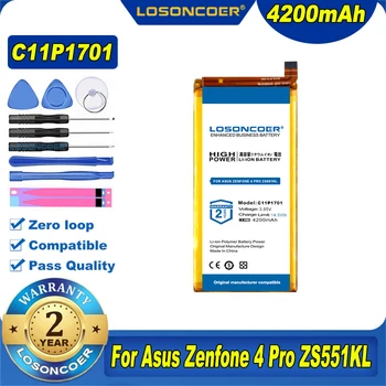 100% מקוריים LOSONCOER C11P1701 4200mAh סוללה בקיבולת גבוהה עבור Asus Zenfone 4 Pro ZS551KL טלפון נייד סוללה