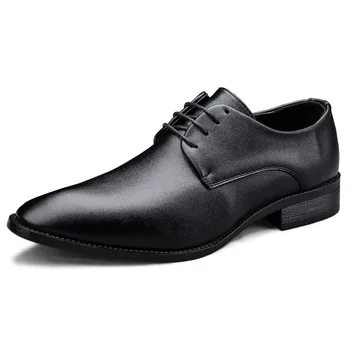 נעלי גברים Brogue נעליים מדים אוקספורד נעליים נמוכה העליונה עור תחרה בתוספת גודל גדול גודל מחודד בוהן שטחי פנאי טופס אביב