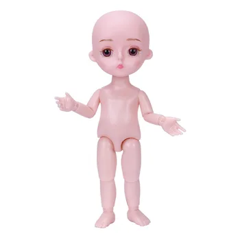 16cm סגול עיניים OB בובות צעצוע 13 מטלטלין מפרקים עירום עירום גוף חמוד קירח DIY איפור בייבי בנות צעצועים הבובה מתנות