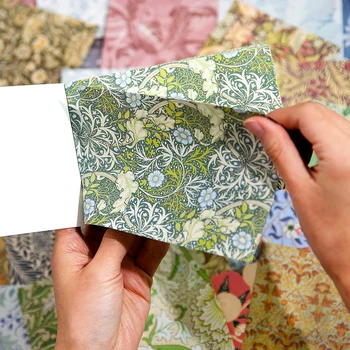 100pcs וינטג 'מרקם נייר רעיונות קישוט פרחים נייר כתב העת קולאז' היומן פרחוני מלאכה חומרים: נייר רקע