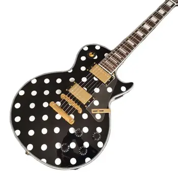 חם מכירת מפעל התאמה אישית LP שחור זברה גיטרה חשמלית עם איכות גבוהה