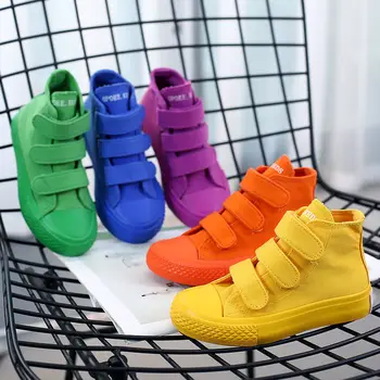 ילדים, נעלי בד, בנים ובנות גבוה מלמעלה סוכריות צבעוניות ספורט נעלי לוח