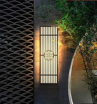 בסגנון סיני חצר חיצונית מנורת קיר וילה השער מנורת קיר חיצוני מנורת קיר הדלת עמוד מנורת קיר waterproo