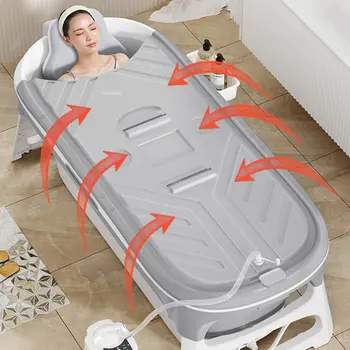 מודרני פשוטה נייד אמבטיות פלסטיק מתקפל למבוגרים אמבטיה גוף מלא, ג ' קוזי ספא עיסוי זיעה אדים ואמבט עם מכסה E