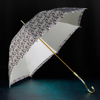 פרח יפה מטריה נשים יוקרה בציר Windproof הגנה מפני השמש מטריה איכות גבוהה ידני גדול Parapluie קישוט