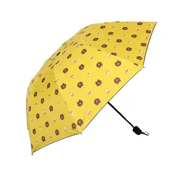 מיני קיפול מטריה עבור נשים מותג נסיעות אנטי UV Windproof גשם קריקטורה ילדים השמש השמשייה כיס מטריות
