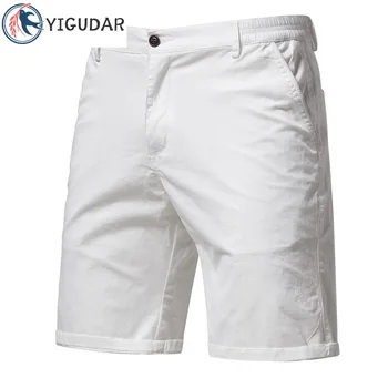 2023 קיץ גברים מוצק צבע מכנסיים קצרים זכר באיכות גבוהה מזדמן עסקים חברתיים אלסטי המותניים גברים מכנסיים קצרים 7 צבעים קצרים חוף