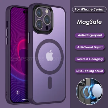 אופנה סוכריות בצבעים מגנטי עבור Magsafe טעינה אלחוטית מקרה עבור iPhone 15 14 13 12 11 Pro מקס Shockproof מט כריכה קשה