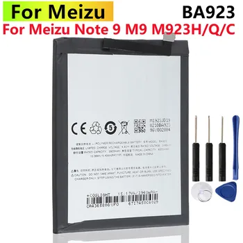סוללה מקורית BA923 עבור Meizu הערה 9 / M9 הערה M923Q M923H 4000mAh טלפון באיכות גבוהה סוללה + כלים
