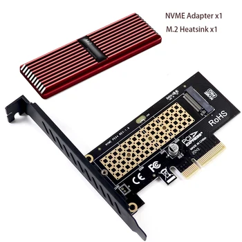 NVME מתאם M2 NVME SSD כדי PCIe 4.0 כרטיס מתאם עבור PC כרטיס קול Pci Express M. 2 מתאם עם צלעות קירור אלומיניום