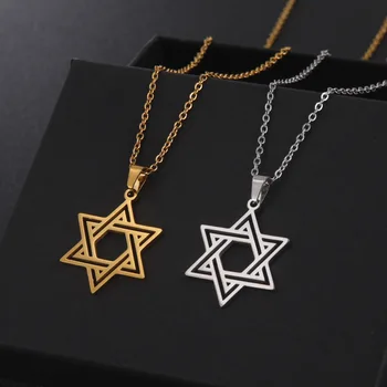 דיוויד אופנה שרשראות לנשים בציר ישראל-טבעי תליונים Hexagram היהודי תכשיטים