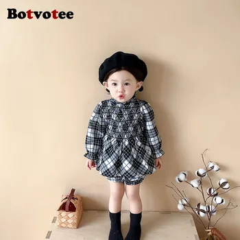 Botvotee התינוקת בגדים סטים לילדים Loungewear כותנה ילדים להגדיר בנות צילום צבעוני למעלה השמלה והמכנסיים תלבושות