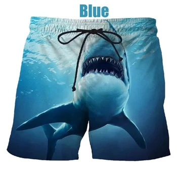 הקיץ סרט גדול הדפסת 3D מלתעות קצרים יוניסקס החוף מזדמנים מכנסיים קצרים בגד ים כריש מכנסיים קצרים חוף יוקרתי גבר