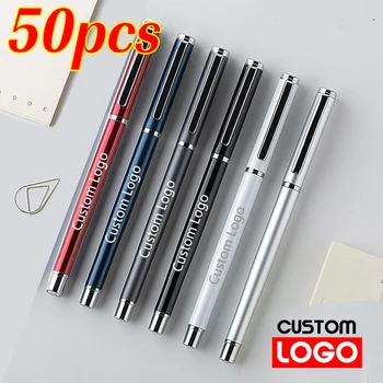 50pcs פרסום עט מותאם אישית לוגו מתכת עסקים חתימת עט כדורי ג ' ל עט כיתוב חרוט שם נייר מכתבים הסיטוניים