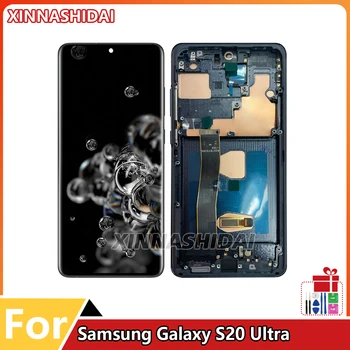 OLED עבור Samsung Galaxy S20 אולטרה Lcd G988 G988F G988B/DS עם מסגרת תצוגה מסך מגע דיגיטלית הרכבה Replacment