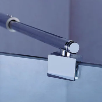 זכוכית הדלת. משוך רוד קיר תומך בר מקלחת דלתות אמבט פנל סוגריים קבוע אלכסוני ראש Frameless חומרה חלקי המחיצה.