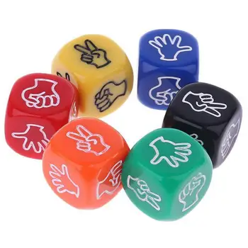 מצחיק 6Pcs האצבע מנחש משחק קוביות אבן נייר ומספריים משחק צעצועים מספריים אבן בוזון המשפחה מסיבת משחקי לוח