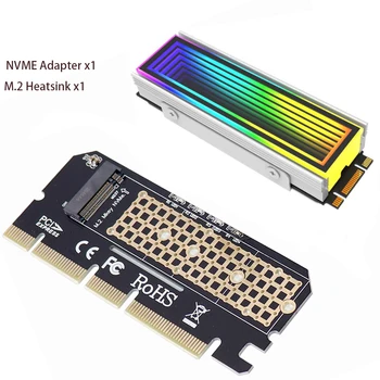 M2 NVME מתאם SSD כדי PCIe כרטיס M. 2 מפתח מ ' PCI Express 4.0 X4 מתאם עם צלעות קירור אלומיניום