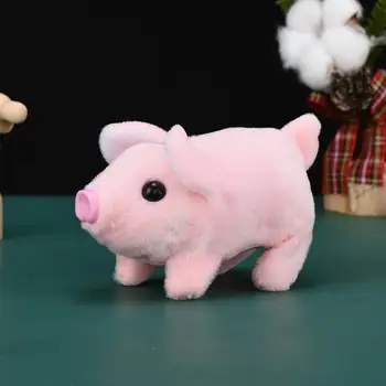 פיגי בפלאש צעצוע סימולציה חזיר צעצוע לילדים לזחול חזיר צעצוע קטיפה עוויתות האף מכשכש בזנב מרגיע מתנה לתינוקות ילדים
