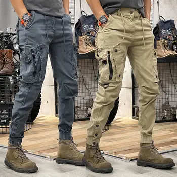 הסוואה של חיל הים מכנסיים אדם הרמון Y2k צבאי טקטי מכנסי דגמ 