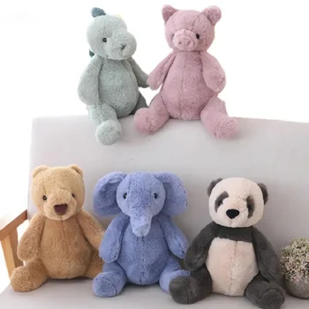 25CMPlush צעצוע של בובת קטיפה דינוזאור דוב פיל כחול ורוד חזיר חיה בובות צעצוע אביזרים ,בנות צעצועים לילדים, מתנת יום הולדת