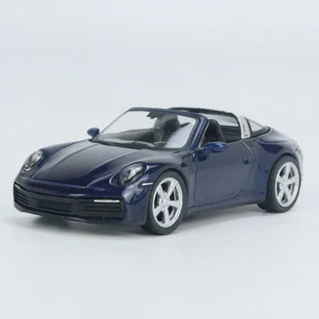 למות הליהוק-1:64 מידה 911 Targa 4s מכונית כחולה סגסוגת ספורט דגם המכונית שמאלה סימולציה מיני סטטי קישוט הבית