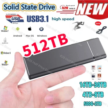 המקורי במהירות גבוהה נייד SSD 1tb 2TB 16 טרה-בתים כונן קשיח חיצוני HD אחסון בנפח 8 טרה-בתים 64TB USB 3.1 ממשק עבור מחשב נייד/ מחשב/ps5