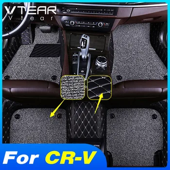 Vtear המכונית מחצלות עור השטיח כיסוי עמיד למים החלקה, שטיחים סטיילינג פנים אביזרים חלקי חילוף הונדה CR-V CRV 2021