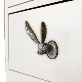 כפרי אמיתי ארנב צורה בארון, במגירה שולף ארנב ידיות ריהוט ארון הבגדים ידיות הארון מגירת נעליים ארון מושך